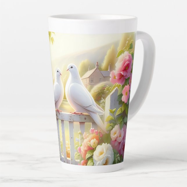 Weiße Tauben Cottage-Garten Milchtasse (Rechte Ecke)