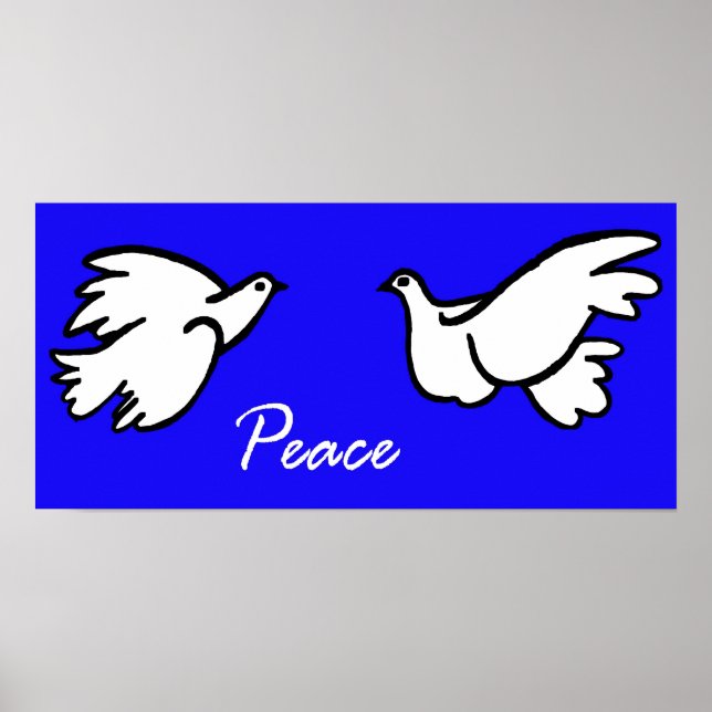 Weiße Tauben des Friedens Poster (Vorne)