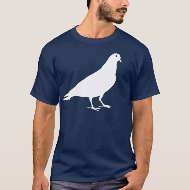 Weiße Tauben-Tierdruck T-Shirt (Vorderseite)