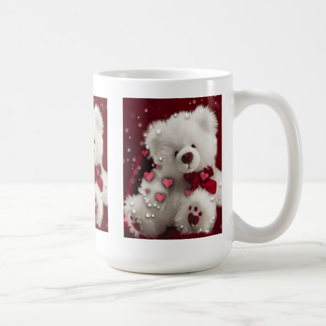 Weiße Teddy-Bärn-Tasse Kaffeetasse (Rechts)