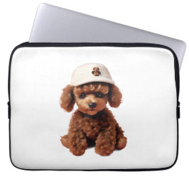 Weiße Teetasse Pudel Mappe Laptopschutzhülle