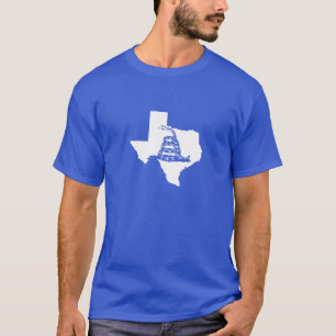 Weiße Texas-Form mit Gadsden-Schlange T-Shirt