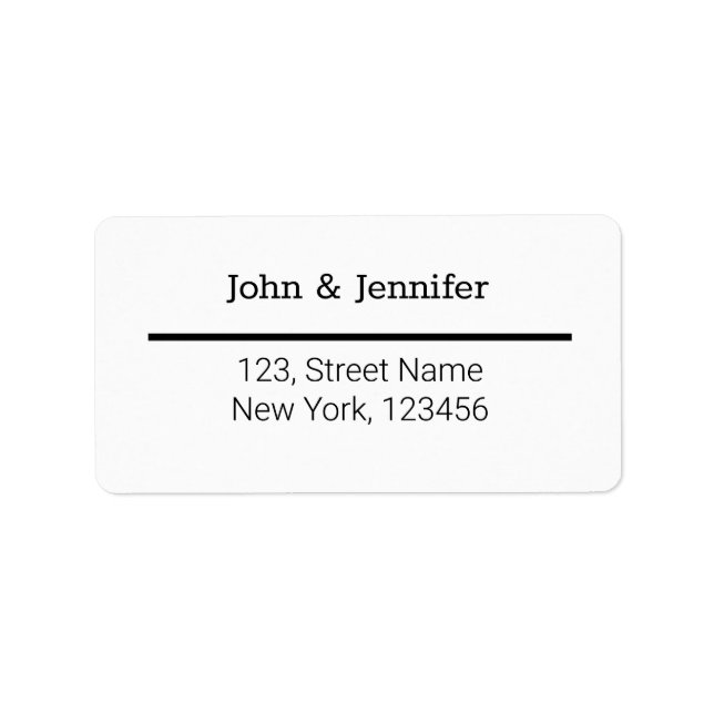 WEISSE TEXTURE EINFACHE MINIMAL-TEXT-STYLE-ETIKETT ADRESSAUFKLEBER (Vorne)