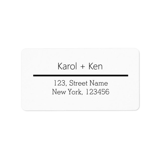 WEISSE TEXTURE EINFACHE MINIMAL-TEXT-STYLE-ETIKETT ADRESSAUFKLEBER (Vorne)