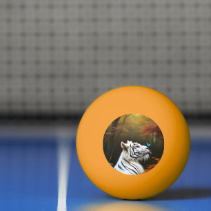Weiße Tiger, die Momente lieben, Ping Pong Ball Tischtennisball