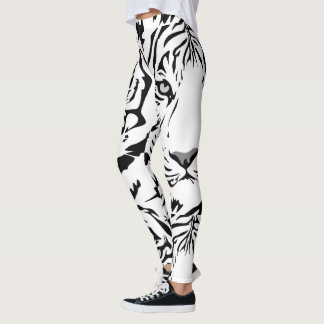 Weiße Tiger-Druck-Leggings Leggings