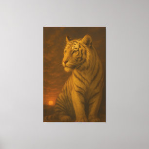 Weiße Tiger-Fantasie-Kunst – Mystisches Dschungell Leinwanddruck