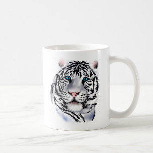 Weiße Tiger-Gesichts-Tasse Tasse
