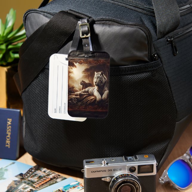 Weiße Tiger in den Sundarbans Gepäckanhänger (Vorderseite & Rückseite)