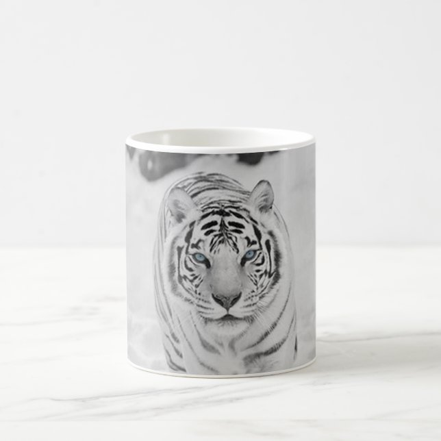 Weiße Tiger-Kaffee-Tasse Kaffeetasse (Mittel)