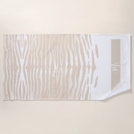 Weiße Tiger-Monogramm-Strandtuch Strandtuch