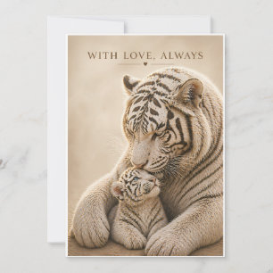 Weiße Tiger-Mutter-und-Kind-Karte – Mit Liebe, Imm Karte