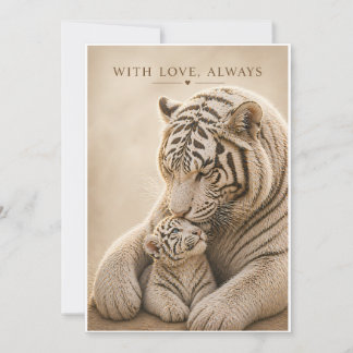 Weiße Tiger-Mutter-und-Kind-Karte – Mit Liebe, Imm Karte