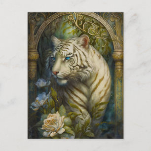 Weiße-Tiger-Postkarte Postkarte