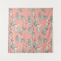 Weiße Tiger: rosa Exotisches Muster