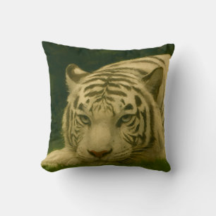Weiße Tiger-Ruhen im Wald-Schatten Kissen