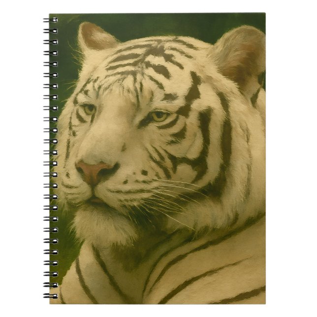 Weiße Tiger-Ruhen im Wald-Schatten Notizblock (Vorderseite)