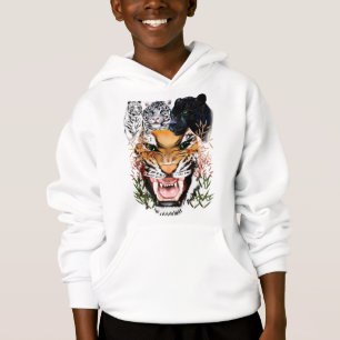 Weiße Tiger-Shirts Hoodie