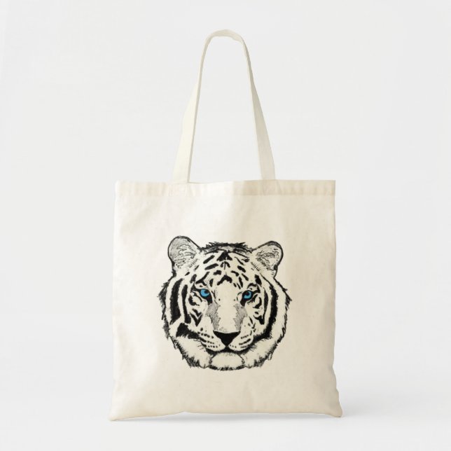 Weiße Tiger-Tasche Tragetasche (Vorne)