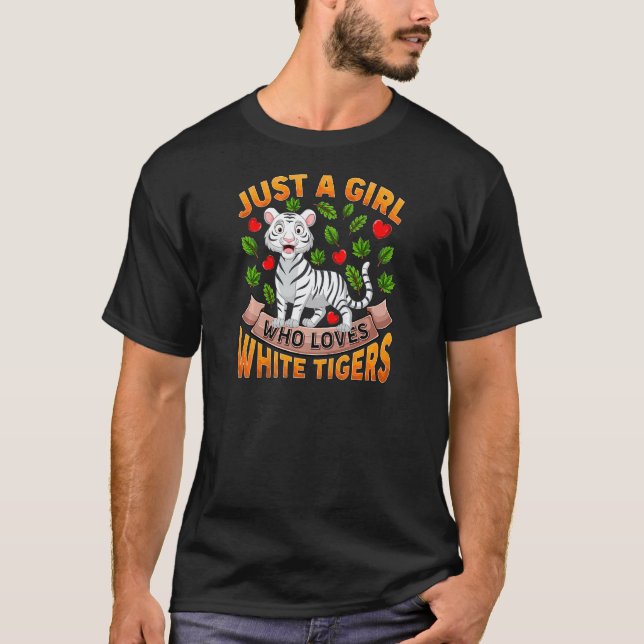 Weiße Tiger Tier nur ein Mädchen, das weiß Ti Lieb T-Shirt (Vorderseite)