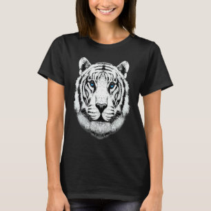 Weiße Tigerkopf-Maske für Kinder Jungen   T-Shirt