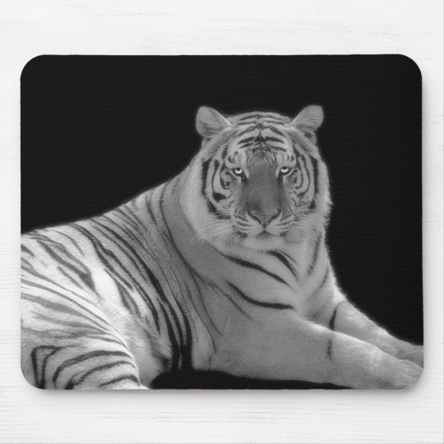 Weiße TigerMausunterlage Mousepad (Vorne)