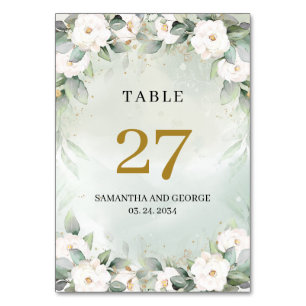 Weiße Tischnummer und weiße Wasserfarbe