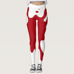 Weiße & Tomatenrote Spritzhose – Anpassbar Leggings