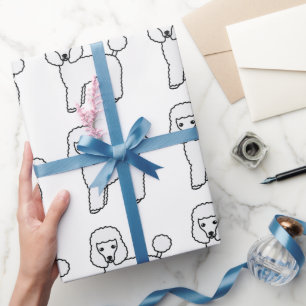 Weiße Toy-Pudel Süße Cartoon-Hund-Muster Geschenkpapier