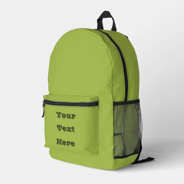 Weiße Traube Grüne Frühlingssaison solide Farbe Bedruckter Rucksack (Rückseitige Ecke Rechts)