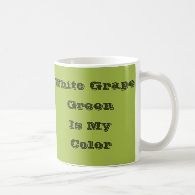 Weiße Traube Grüne Frühlingssaison solide Farbe Kaffeetasse (Rechts)