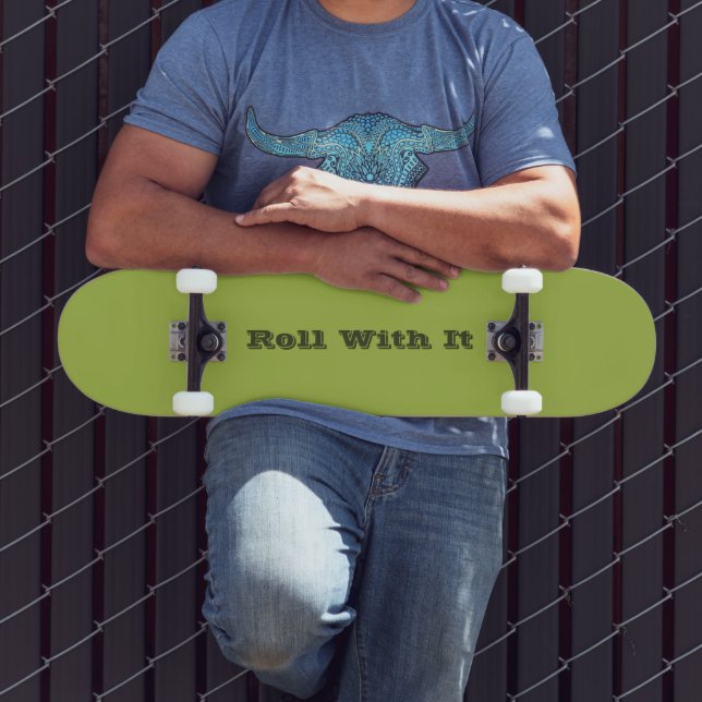 Weiße Traube Grüne Frühlingssaison solide Farbe Skateboard (Außenbereich 3)