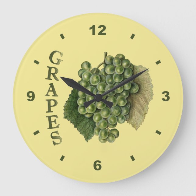 Weiße Trauben-~Botanical Uhr ~Kitchen ~Any Color~ (Vorderseite)
