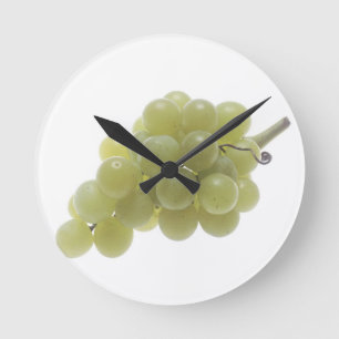 Weiße Trauben Runde Wanduhr