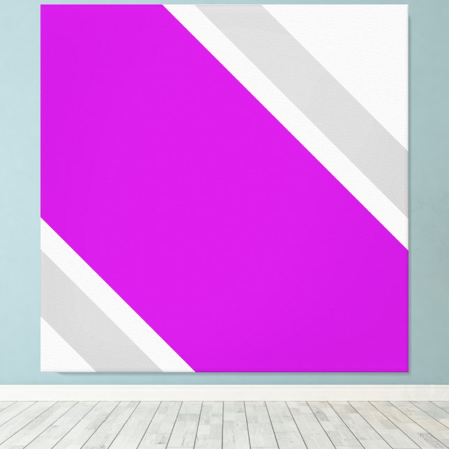 Weiße tropisch-rosa, graue Streifen Leinwanddruck (Insitu (Holzboden))