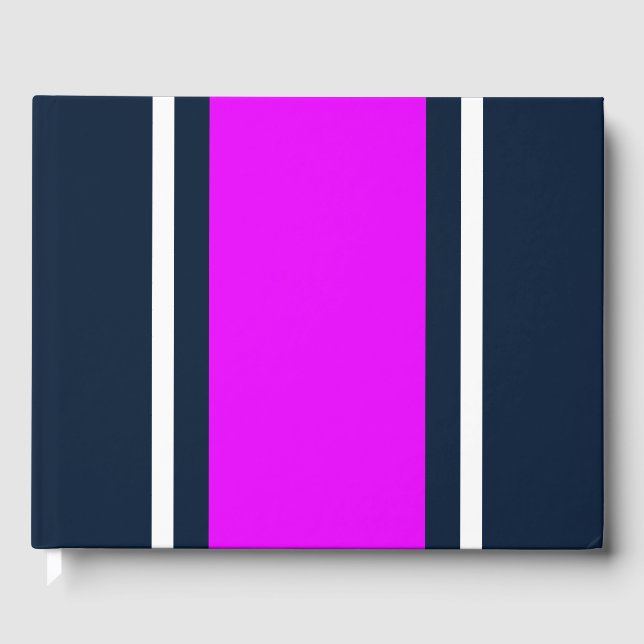 Weiße, tropisch rosa Racingstreifen auf der Marine Gästebuch (Vorderseite)