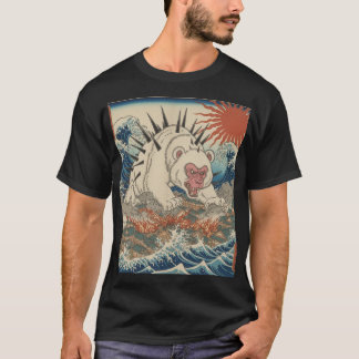 Weiße Tsunami-Affe mit Stacheln T-Shirt