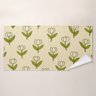 Weiße Tulpen Badehandtuch