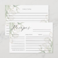 Weiße Tulpen Elegante Rezeptkarte