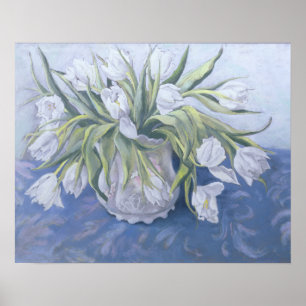 Weiße Tulpen Poster