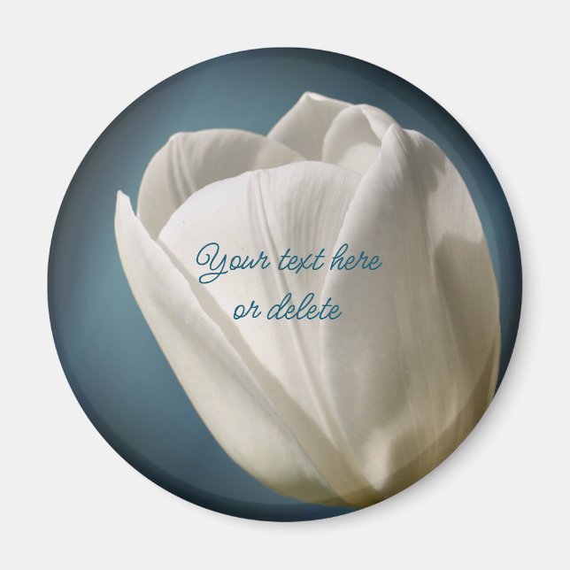 Weiße Tulpenblume Personalisiert Magnet (Vorne)