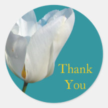 weiße Tulpenblumen-Dankeschön-Aufkleber.