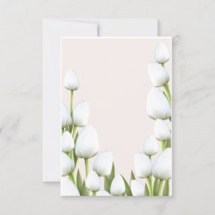 Weiße Tulpenblüten Einladung