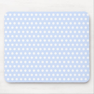 Weiße Tupfen auf Babyblau Mousepad