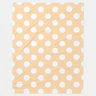 Weiße Tupfen auf Beige Fleecedecke