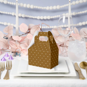 Weiße Tupfen auf brauner Popcorn-Giebelverpackung Geschenkschachtel