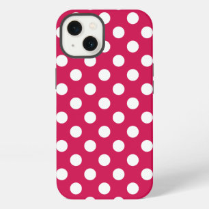 Weiße Tupfen auf einem Cerise Case-Mate iPhone Hül 13 Hülle