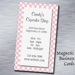 Weiße Tupfen auf rosa magnetischer Visitenkarte Magnetische Visitenkarte