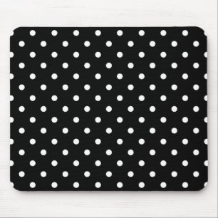 weiße Tupfen auf Schwarz Mousepad