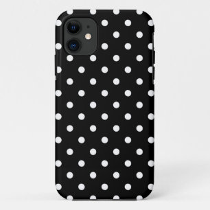 Weiße Tupfen mittlere auf Schwarzem Case-Mate iPhone Hülle